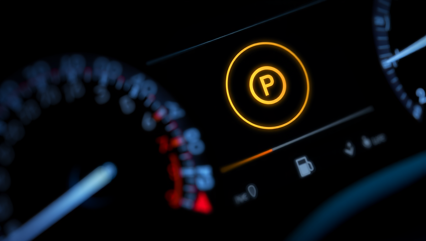 Electronic parking brake EPB warning light on the dashboard — driving lesson Fribourg