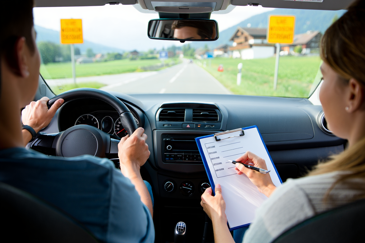 Konformes Fahrschulauto für die praktische Prüfung Kategorie B in der Schweiz